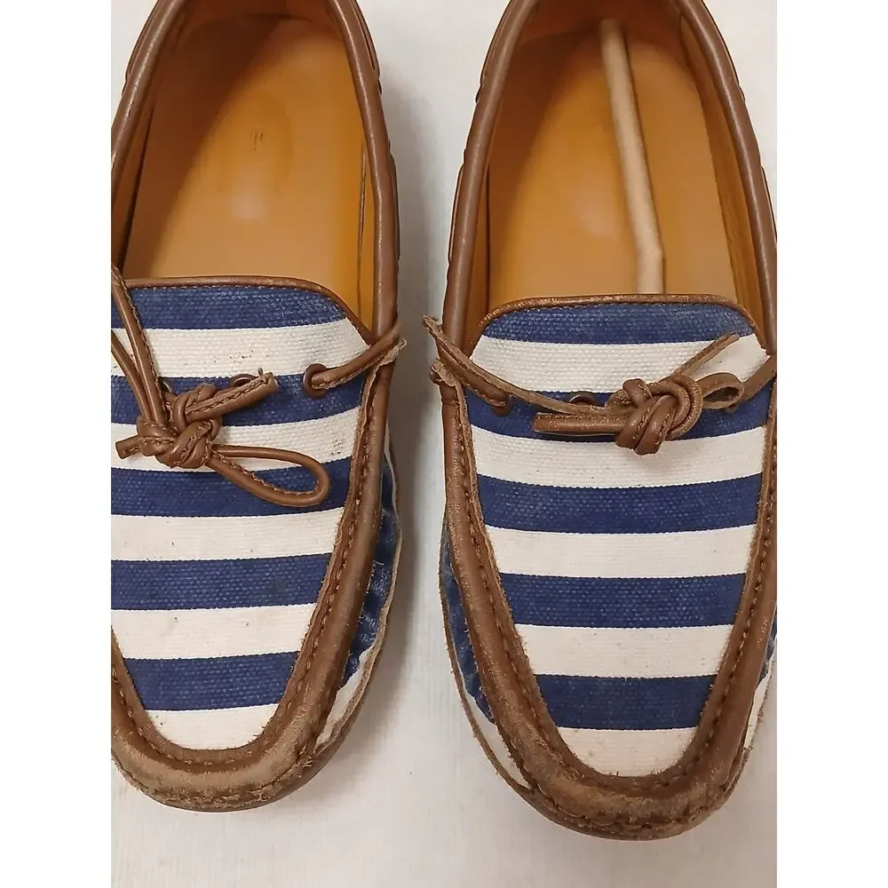 Gucci Loafers Little Boys Sz 13 Blue White Striped Box &‎ Dustbag Nautical Shoes